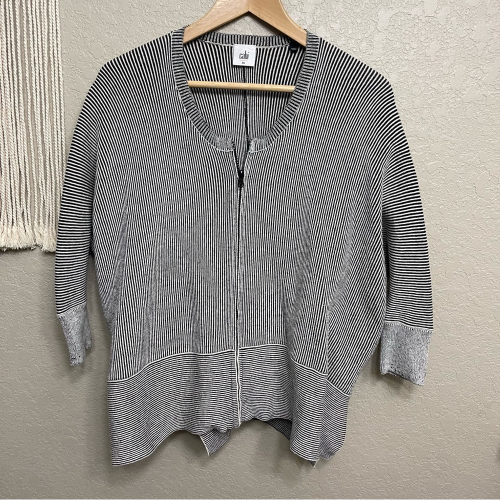 CAbi #3526 Cupids Cardi in black & white stripe